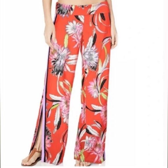 Trina Turk Other - Trina Turk Shangri La Floral Print Coverup Pants - in Orange Red size XS WIDE